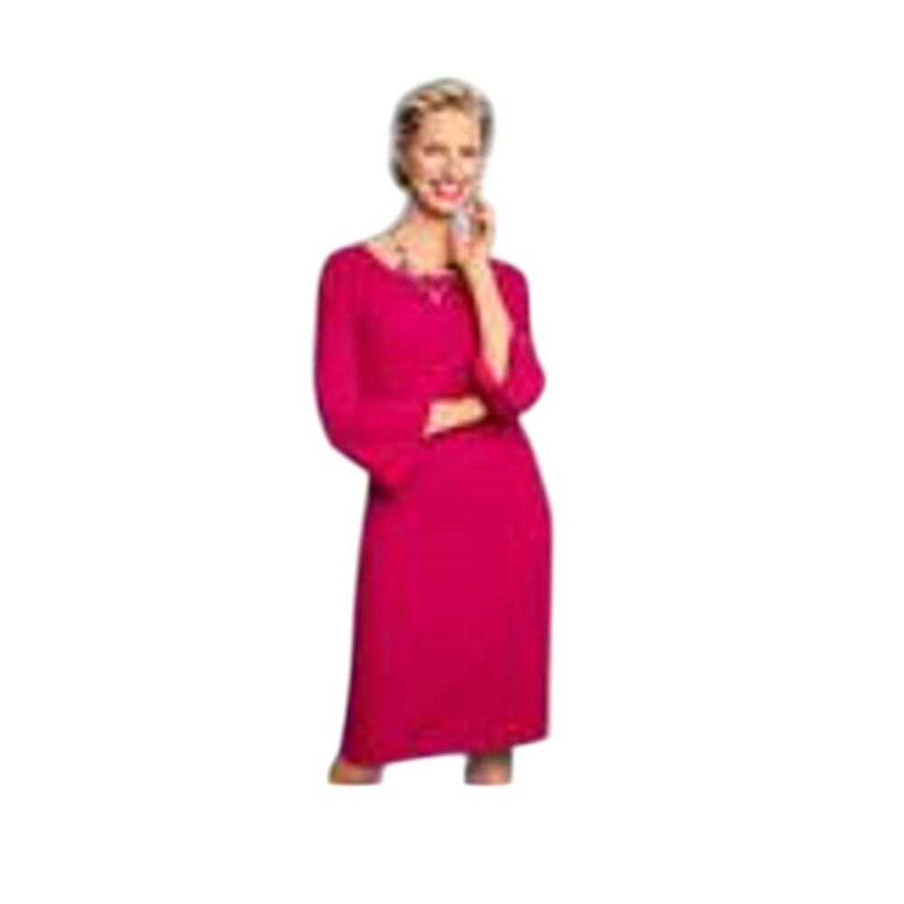 Talbots Crepe Shift Dress Pink Size 10 Minimal Flare sleeve